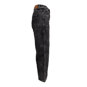 Pantalon De Mezclilla Barrel Negro Lavado