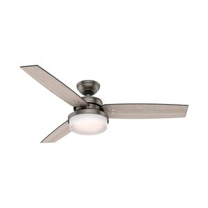 Ventilador De Techo Hunter Sentinel Con Luz 52 Pulgadas Gris Medio